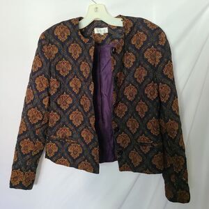Sanford Vintage Quilted Pattern Button Front Jacket‎ sz 6